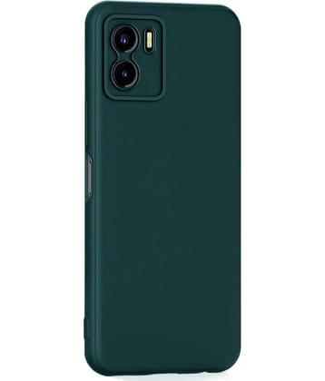 Case Vault Covers - Black Silicon Plain Cases Compatible For Vivo Y15S ( Pack of 1 )