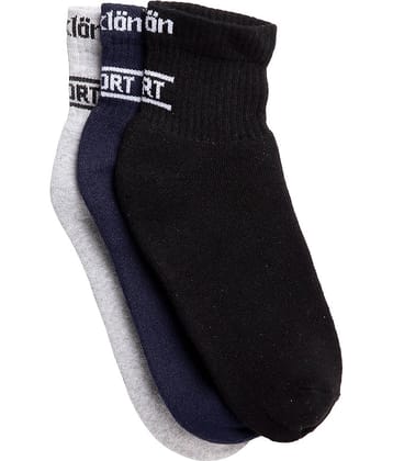 Texlon - Multicolor Terry Men's Ankle Length Socks ( Pack of 3 )
