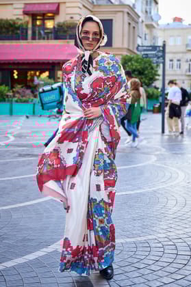 Multicolor Printed Crepe Silk Saree