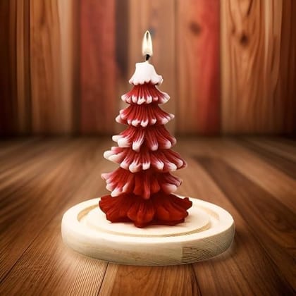 SS Enterprise Organic Soy Wax Christmas Tree Pillar Candles for Decor, Scented Aromatic Fragrance Candles, Smoke-Free, Xmas Decoration Accessories, (Pack of 9)