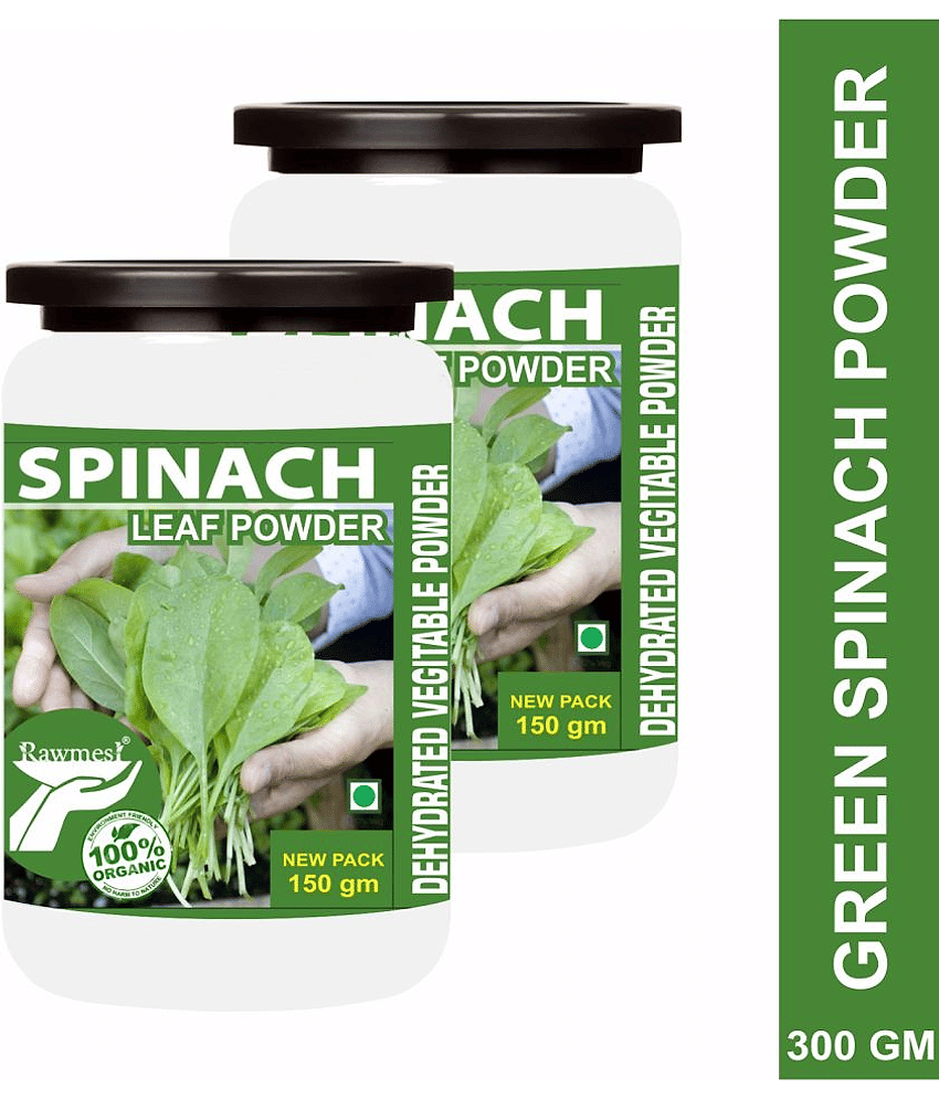 rawmest Spinach Powder/ Dehydrated Spinach Leaves/ Palak Leaf/Salad Sprinkles Paste 300 gm Pack of 2