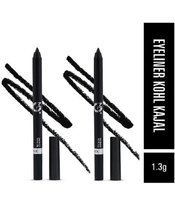 matt look Black Matte Kajal 10 g Pencil ( Pack of 2 )