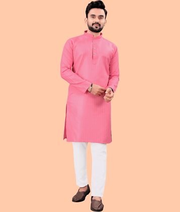 YUG ART - Dark Grey Cotton Regular Fit Men's Kurta Pyjama Set ( Pack of 1 )