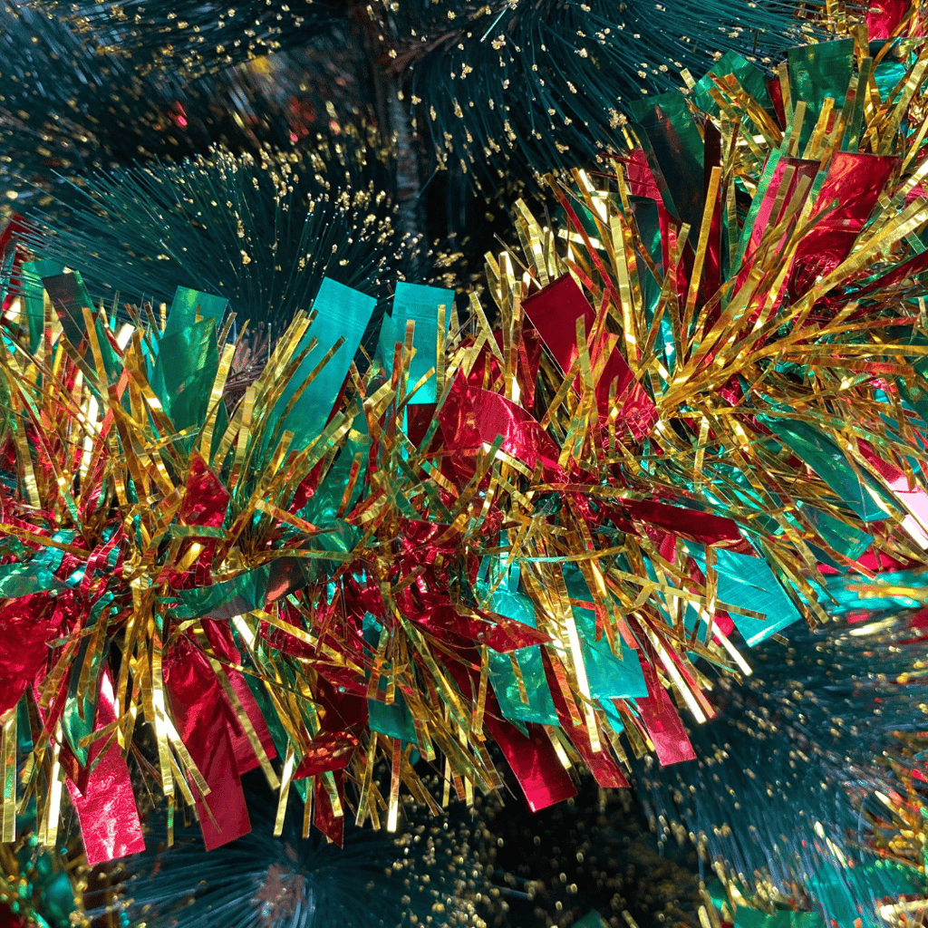 Golden Green Red Garland used as Tree Wraps or Glass Decoration or Ceiling Hanging Decoration - 6FT - 1 PC - Party and Festive Needs | Buy online on ZillyBuy