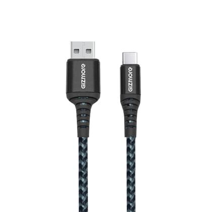 GIZMORE WDC120 USB to Type-C dash Ultra Fast Charging Cable 1.2 Meter, 120W Output, Tangle-Free Braided Wire, 30000+ Bend Lifespan, Intelligent Protection, Stable Charging, Universal Compatibility