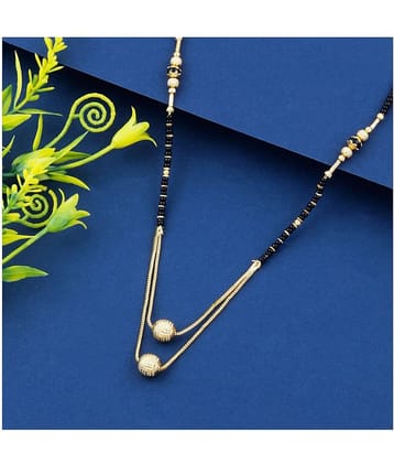 Paola Stylish Gold Plated Two Layer Chain  Mangalsutra For Women Jewellery