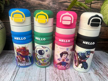 Twin cup steel insulated bottle-Super heroes