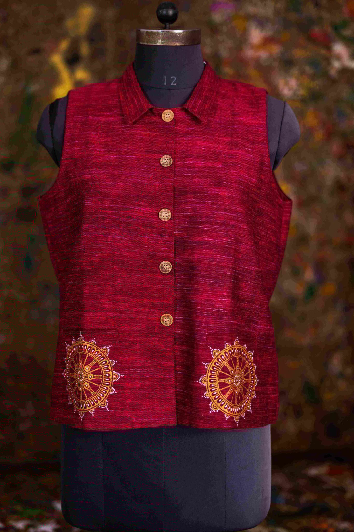 The Konark Radiance: Hand-Printed Khadi Chakra Jacket