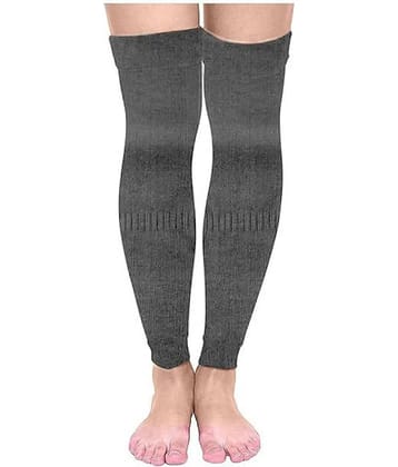 Infispace Pack of 2 Woollen Men's Solid Full Length Socks ( Dark Grey )