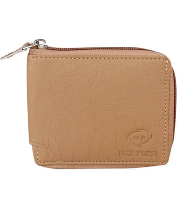 Nice Purse Beige PU Men's Zip Around Wallet ( Pack of 1 )