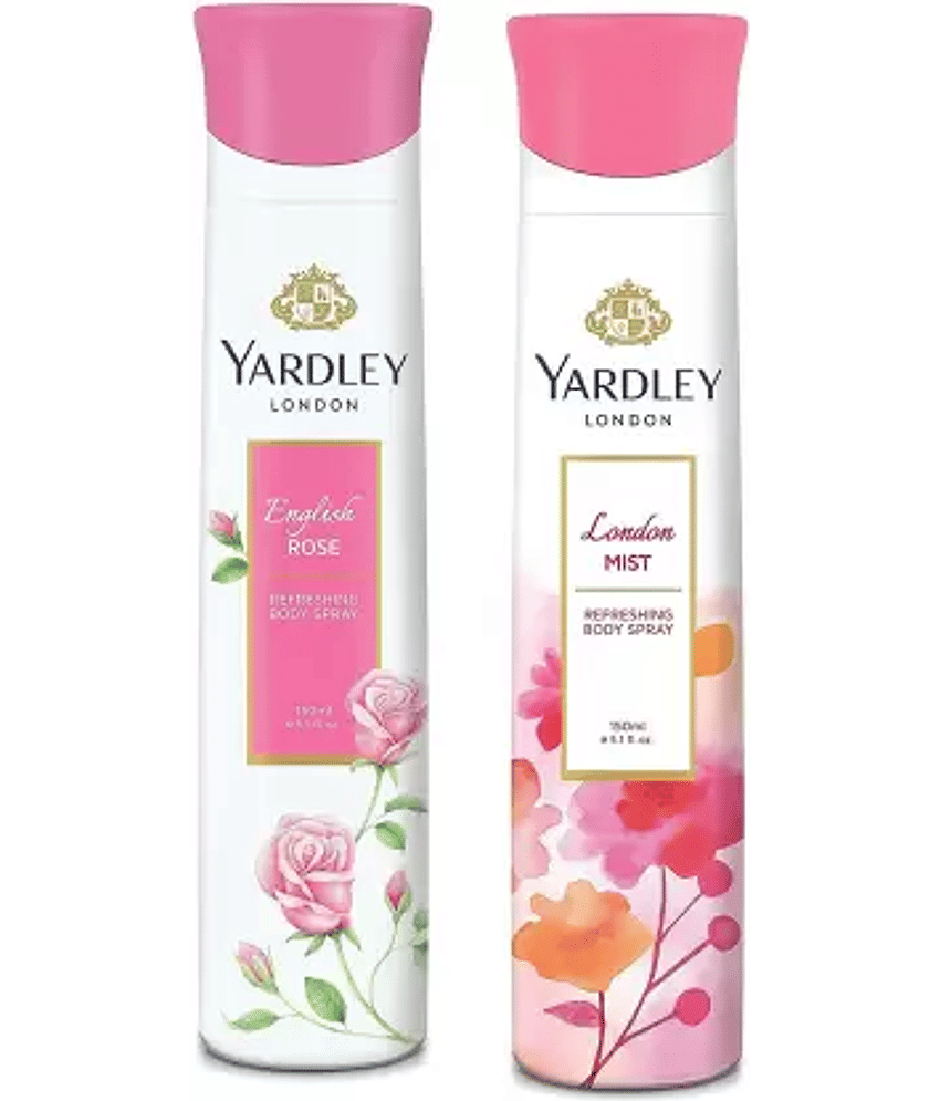 Yardley London English Rose and London Mist 150ML Each (Pack of 2) Body Spray - For Women  (300 ml, Pack of 2)