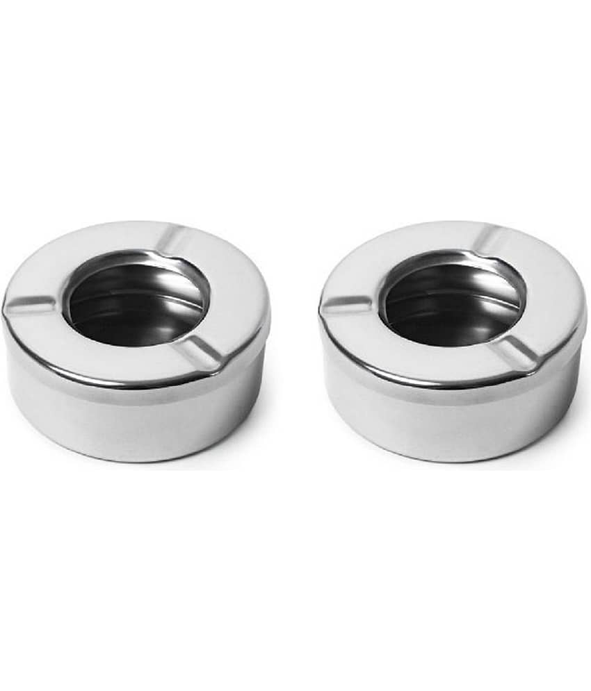 Stainless Steel Set of 2 Lid ash tray