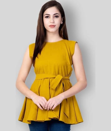 GOD BLESS Women's Cotton Knot Front Top ( Yellow )