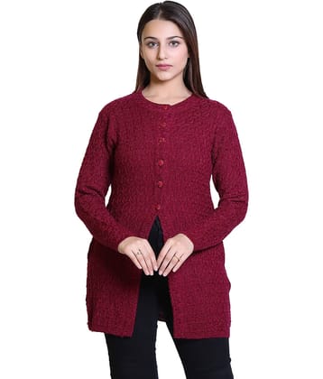 Ogarti Woollen Purple Buttoned Cardigans - Single