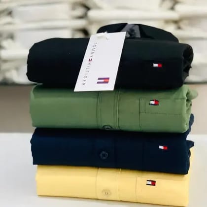 Tommy Hilfigher Full Sleeves Shirt Combo pack of 4 pc ( Colour :  Fern Green -  Size : XXL )