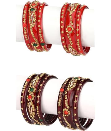Afast Designer Colorful Combo Of 2 Bangle/Kada Set, For Party And Daily Use