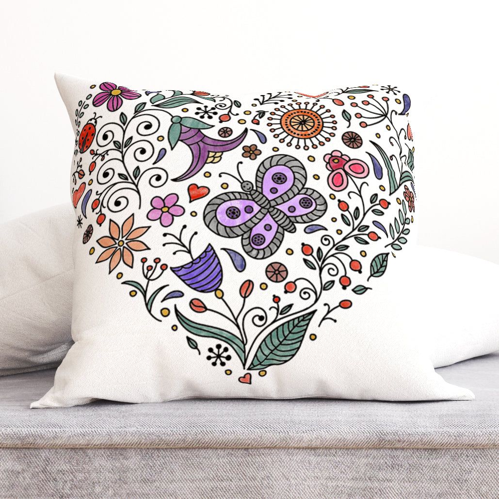 Garden of Heart Cushion-Canvas Cushion / 16x16 / without