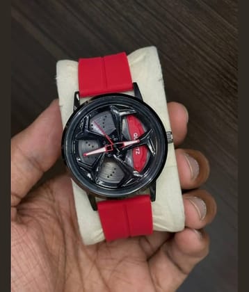 Abrexo Red Silicon Analog Men's Watch