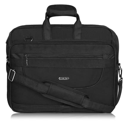LOREM Black Color Linen fabric 28L Laptop Messenger Bag For Men New BG80
