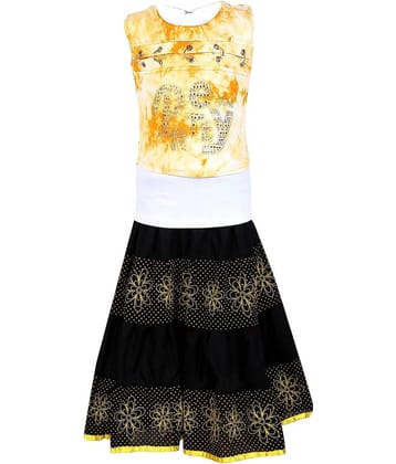 Arshia Fashions Pack of 1 Girls Cotton Blend Top With Skirt ( Yellow )
