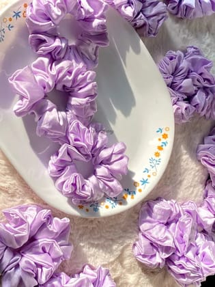 Lavender Satin Scrunchie