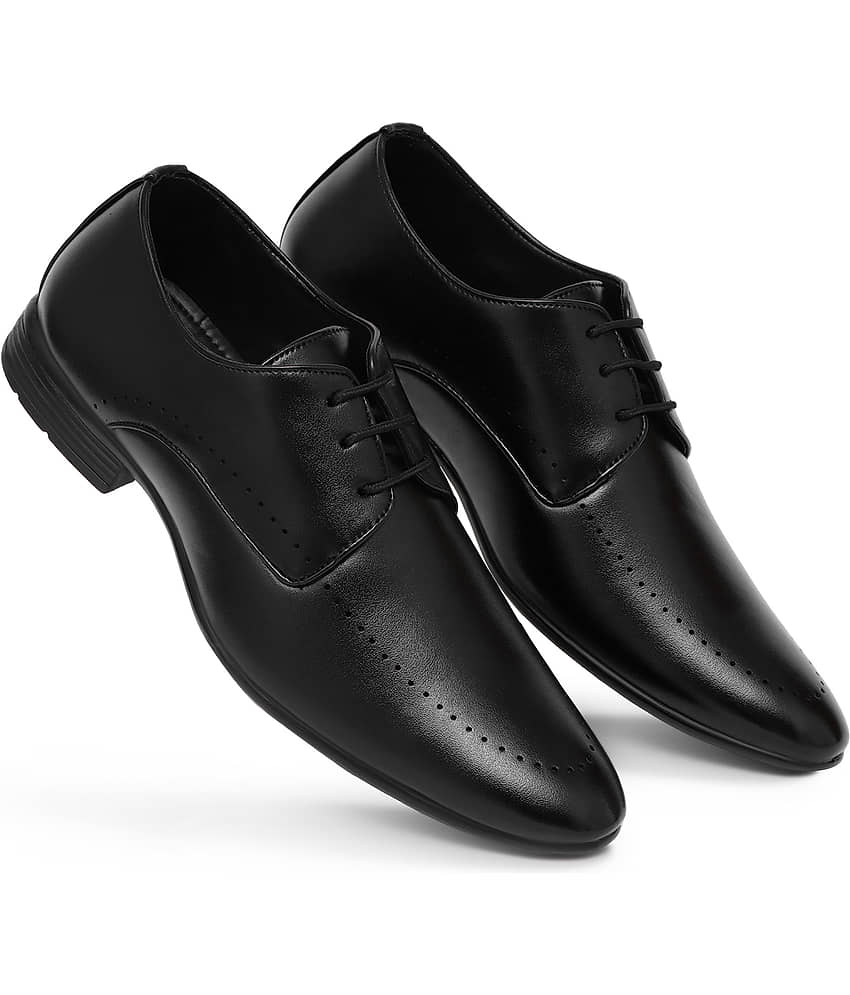 SHUAN Black Men's Derby Formal Shoes