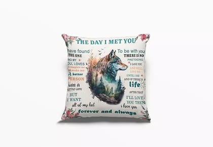 Arni Arts The Day I Met You Love Forever Cushion Cover 12x12 Inch