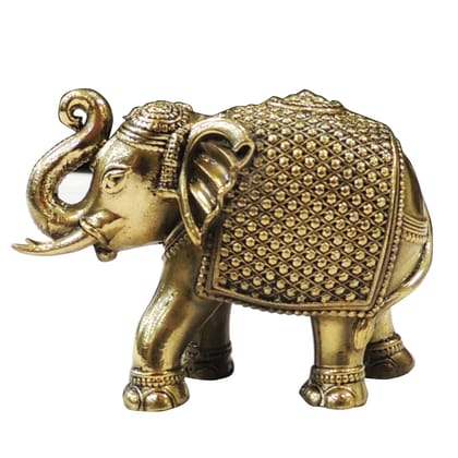 Brass Elephant God Idol Statue | Vastu Auspicious Showpiece, Height : 2 Inch (BSMAS1707 B)