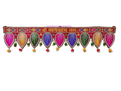 Handmade Traditional Main Door Entrance Bandarwal Toran for Diwali Decoration with Latkan Multicolor Toran (3-Ft)