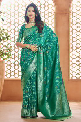 Green Banarasi Silk Saree