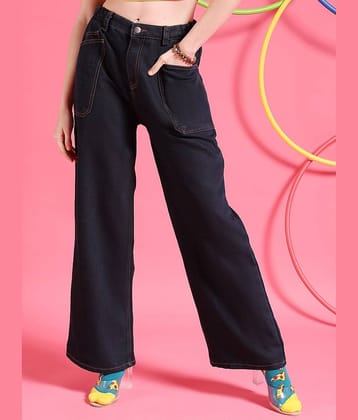 Freehand - DeepBlue Cotton Blend Baggy Fit Women's Jeans ( Pack of 1 )