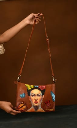 Hand Painted Frieda Butterfly Sling Bag