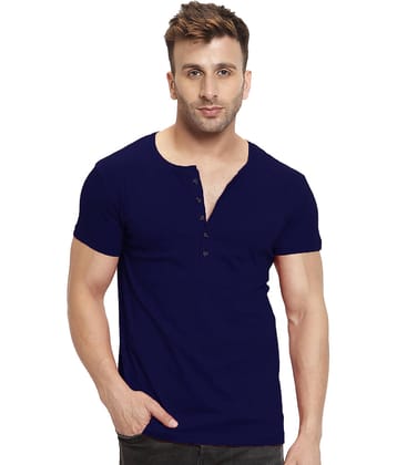Leotude Pack of 1 Cotton Regular Fit Men's T-Shirt ( Navy Blue )