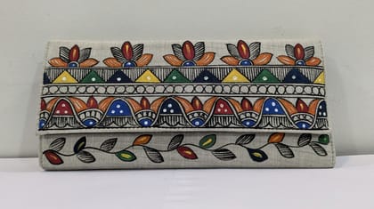 Kalakrishta Clutch - Khadi Cotton Grey