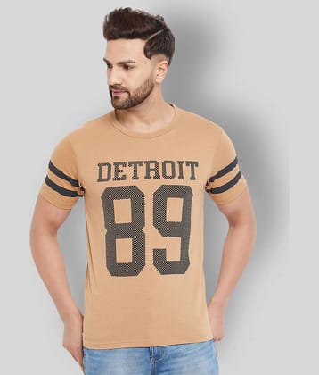 The Million Club Pack of 1 Cotton Blend Regular Fit Men's T-Shirt ( Beige )