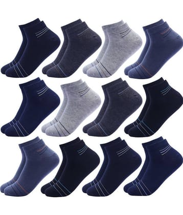 Broen - Cotton Men's Striped Multicolor Low Cut Socks ( Pack of 12 )