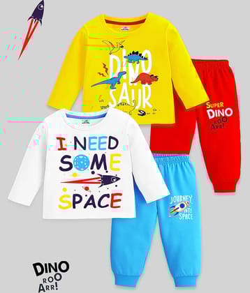 Kuchipoo Pack of 2 Boys Cotton T-Shirt & Trackpants Set ( Multicolor )