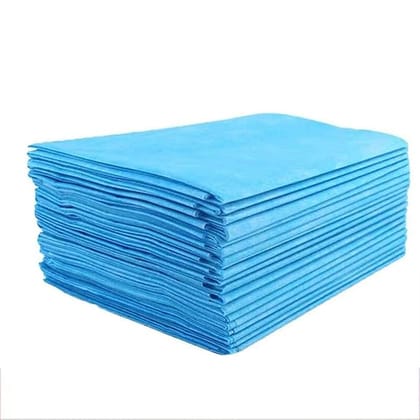 FAIRBIZPS Disposable Non-Woven Bed Sheet for Hospital, Hotel, Spa and Beauty Parlor (Blue, 70 x 78 Inch/180 x 200 cm) (Pack of 10)