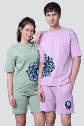 Mandala Evil Eye Printed Couple Co-Ord Sets (Pack of 2)