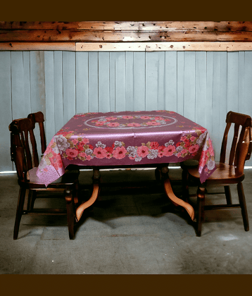 mopak decor Printed Polyester 4 Seater Square Table Cover ( 137 x 91 ) cm Pack of 1 Maroon