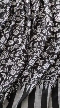 Black & White Kani Pashmina Shawl – Handwoven Pure Wool Wrap for Gifting & Wedding Elegance | Kashmiri Artisan Craft by Heritage Design Inc