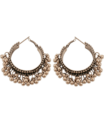 PUJVI - Silver Hoops Earrings ( Pack of 1 )