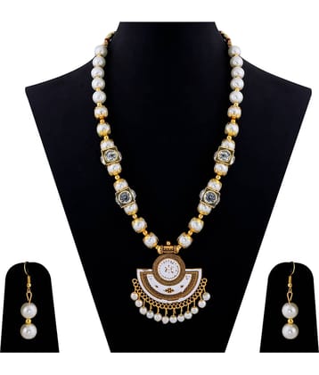 Silver Shine Alloy White Contemporary Contemporary/Fashion Antique Necklaces Set