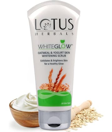 Lotus Herbals Whiteglow Oatmeal & Yogurt Skin Whitening & Brightening Scrub, 100G