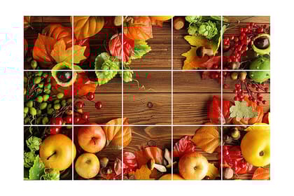 DreamKraft Vinyl Multi Fruits Kitchen Sticker 73 cm X 47 cm, Multicolor, KCH15