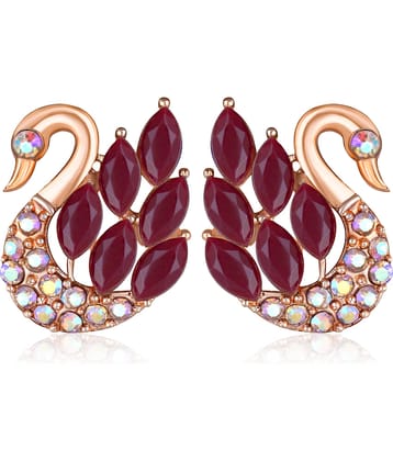 VIVASTRI Brown Stud Earrings ( Pack of 1 )