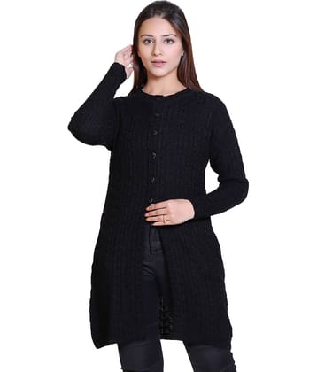 Ogarti Woollen Black Buttoned Cardigans - Single