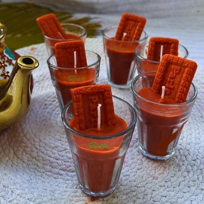 AAROHIT Chai Biscuit Pure Soy Wax Candles for Diwali Decor, Lighting and Gifting