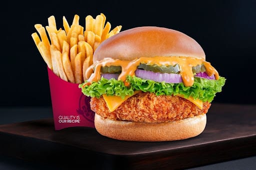 Corn And Cheese Burger + Side