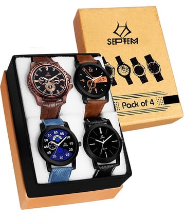 Septem Multicolor Leather Analog Men's Watch